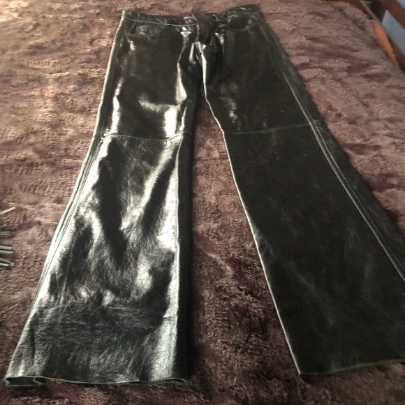 Leather pants never wore sz 6 really nice new - Picture 4 of 6